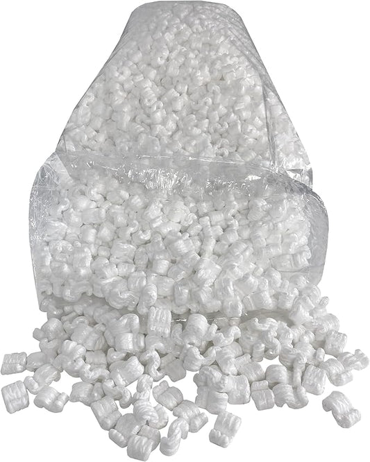 White Packing Peanuts, 3.5 Cubic Feet, S Shaped Cushion For Shipping, Storage & Void Filling, Regular Packing Peanuts, S Shaped
