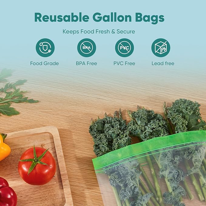 Lerine 26 Pack Reusable Snack Bags Dishwasher Microwave Safe, BPA Free Reusable Food Storag Bags, Extra Thick Leakproof Reusable Bags Snack Pouch for Candy, fruits, Cereal, Home Organization
