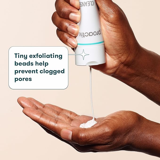 Proactiv Acne Cleanser - Benzoyl Peroxide Face Wash and Acne Treatment - Daily Facial Cleanser and Hyularonic Acid Moisturizer with Exfoliating Beads - 60 Day Supply, 4 Fl Oz