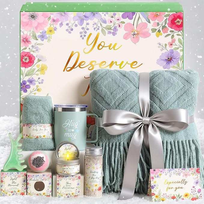 Self Care Gifts for Women Get Well Soon Gift Baskets,Christmas Birthday Gifts for Women Spa Care Package,Thank You Thinking of You Sympathy Gift Box for Mom, Her, Friend, Sister, Wife