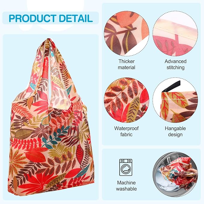Paterr 50 Pack Reusable Grocery Bags Foldable Shopping Bags Bulk Washable Grocery Tote with Carry Pouch for Groceries