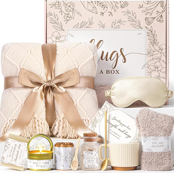 Gift Baskets for Women, Get Well Soon Gifts Basket for Women Self Care Spa Gifts After Surgery Sympathy Gift Basket for Woman Thinking of You Inspirational Christmas Birthday Present to Mom Friend