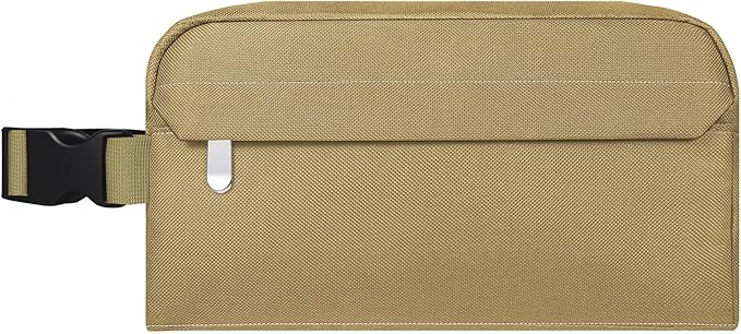 Small Insulated Snack Bag Lunch Box,Collapsible Reusable Small Lunch Bag with Snap Buckle Handle for Beach Travel Picnic,Khaki 5-Can(3L)