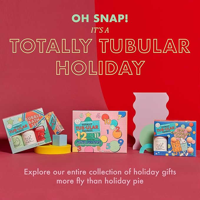 Dabble & Dollop Totally Tub-ular Tidings 12 Days of Mini Bath Bombs Holiday Countdown Calendar - Fizzy Natural Bath Bomb Advent Calendar Holiday Gift
