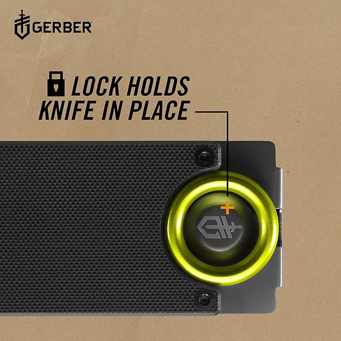 Gerber Gear GDC Money Clip with Small Pocket Knife, Stainless Steel Fixed Blade Knife and Case, Gifts for Men, EDC Gear for Camping and Hiking