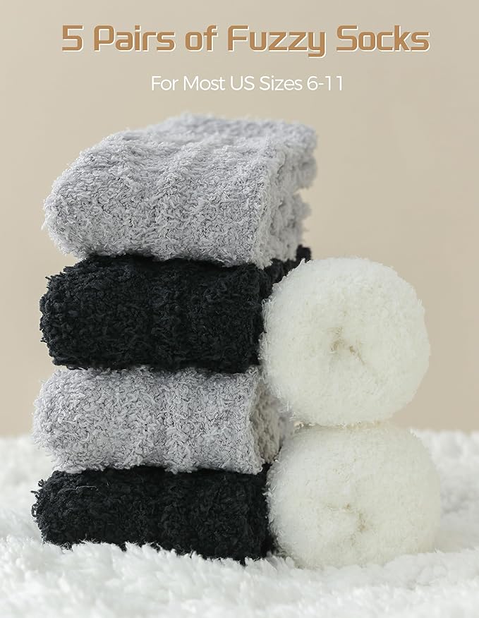 TEHOOK Warm & Cozy Gifts for Women, Stocking Stuufers, Fluffy Fuzzy Plush Sleeping Slipper Socks - Soft Warm Fabric