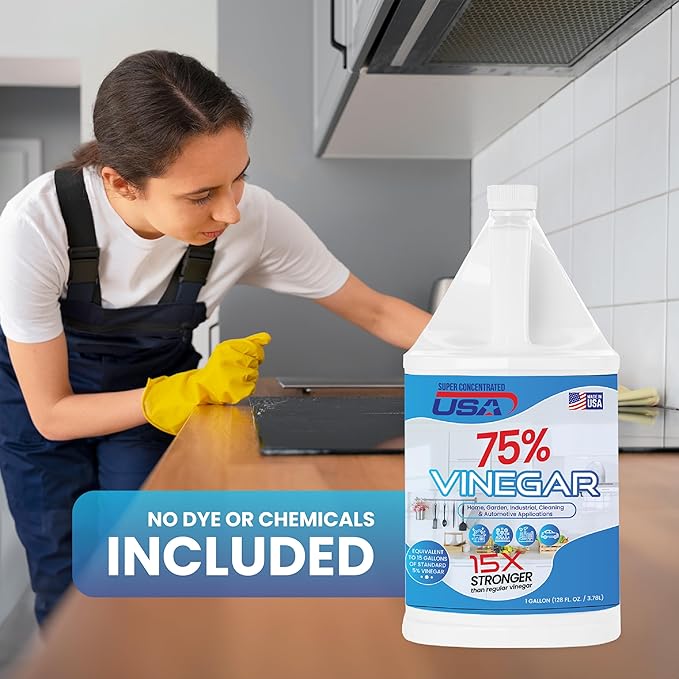 Pure Vinegar - Industrial Cleaning Vinegar - 1 Gallon Concentrated Cleaner (75% 1 Gallon)