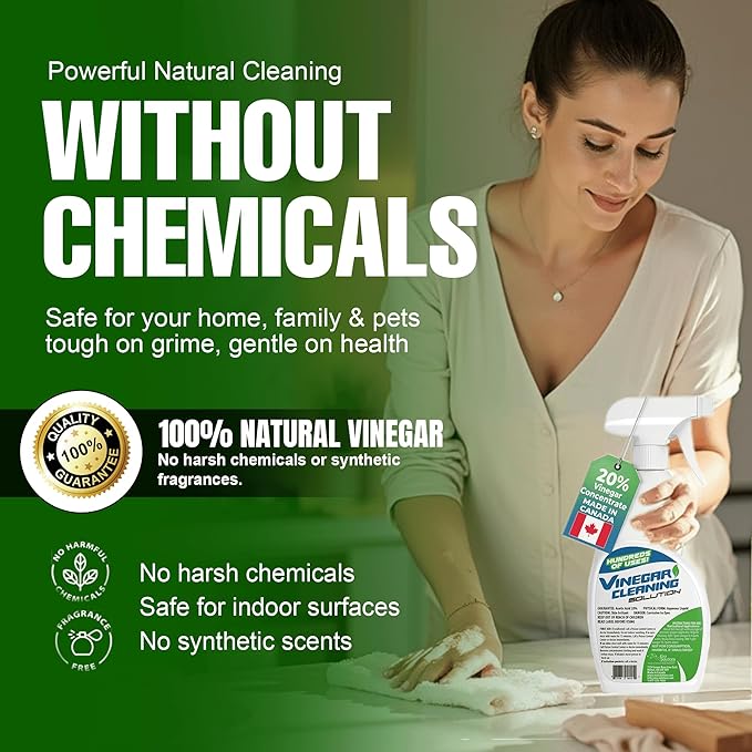 Eco Solutions Vinegar Cleaning Solution - all purpose household cleaner, 20% concentrated vinegar - 4 Litre Jug (1.06 gallons)