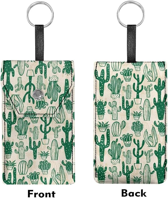 Cactus Purse Tissue Packs Purse Reusable Tissue Holder with Hanging Rope for Coins Purse Size Tissues Packs Snap Button Enclosed