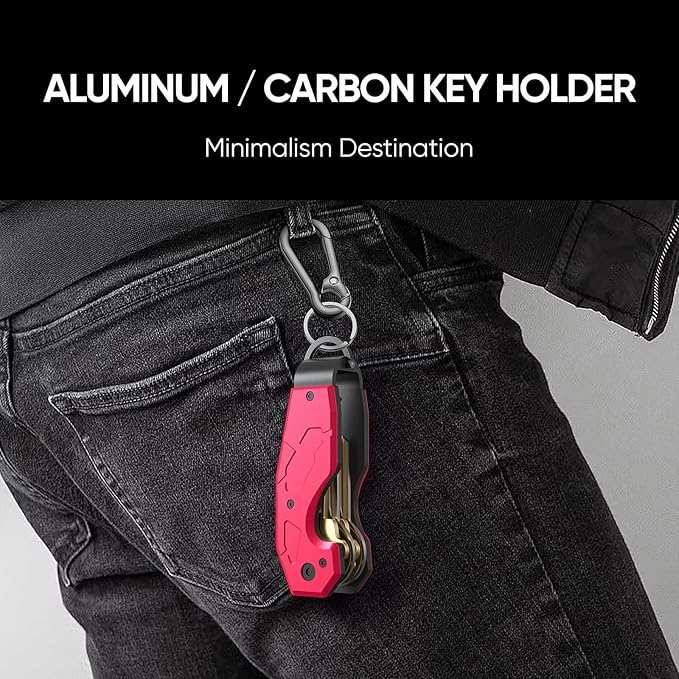Compact Metal Aluminum Key Organizer, Minimalist Innovative Keyholder-Car Key Chain, Smart KeyChains Key Case up to 6 Keys