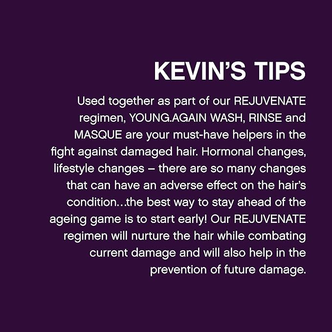 KEVIN.MURPHY YOUNG.AGAIN.RINSE - Moisturising Anti-Ageing Conditioner for Ageing, Dry, Damaged & Brittle Hair - Repair with Amino Acids - Sulphate & Paraben Free - 250 mL / 8.4 fl oz (Pack of 2)