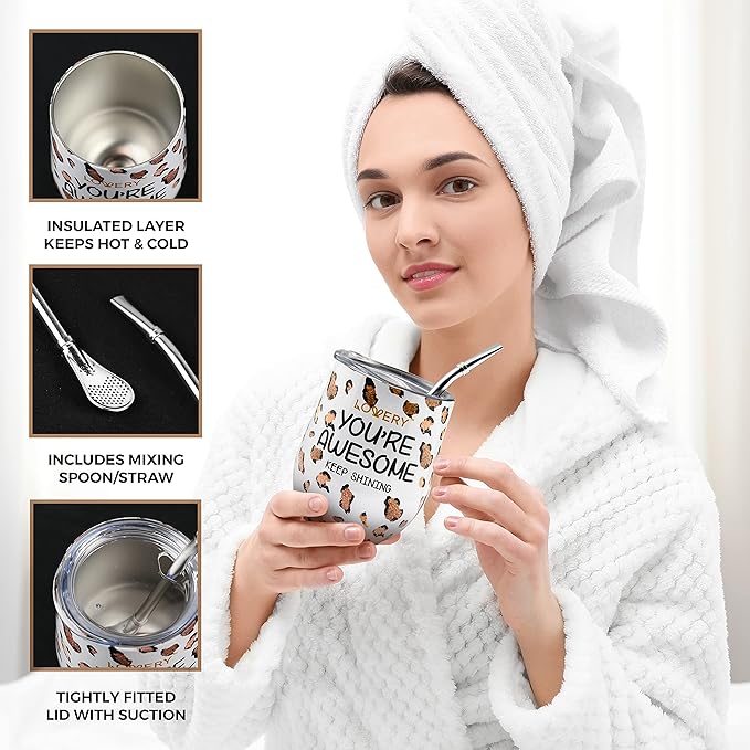 Christmas At-Home Spa Kit with Honey Almond Scent, Bath Gift Basket - Vit E-Rich Bath Essentials, Tumbler, Ear Candles, Bath Oil, Salts, Shower Steamer, Organic Lip Balm & More in Leopard Basket, 21