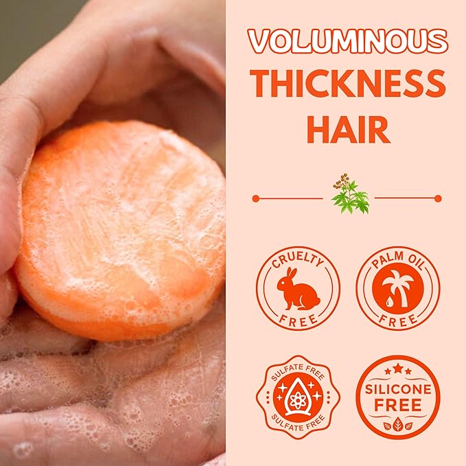 Castor Oil Shampoo and Conditioner Bar Set 3 - Hair Growth, Regrowth, Anti Hair Loss- Natural Solid Shampoo Soap Bars Set for Women with Straight, Curly Hair for Thinning, Thickening