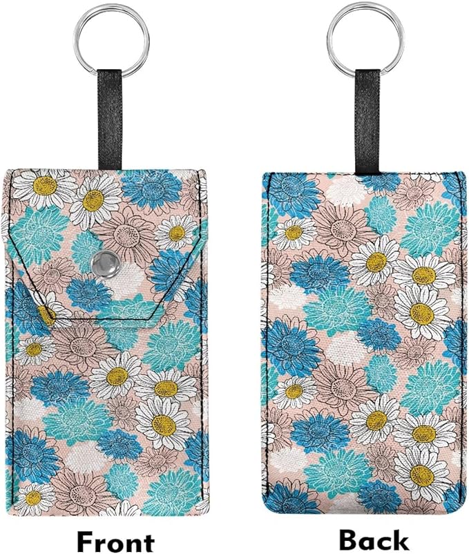 Daisy Purse Tissue Holder Canvas Portable Tissue Holder with Hanging Rope Purse Size Tissues Packs Snap Button Enclosed