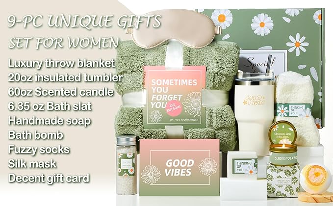 Gift Baskets for Women: The Perfect Care Package for Get Well, Unique Birthday, Relaxing Spa & Self-Care, or Thinking of You Gifts for Her