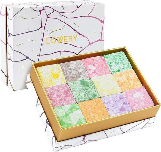 Christmas Aromatherapy Shower Steamers, Variety Pack of 12 Shower Bombs, Natural Scented Marble Shower Tablets, Birthday, Relaxing Gift Ideas for Women & Men, Essential Oil Bath Bomb Eucalyptus More