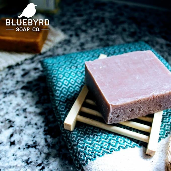 BLUEBYRD Soap - Men's Variety Pack Bourbon Soap Bars | Natural Skin Care, Handmade, Cold Process, Organic | Masculine Fragrance- Bourbon Oak, Citrus IPA Beer, Sandalwood Whiskey, Charcoal (Bourbon)