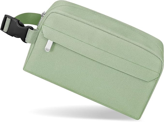 Small Insulated Snack Bag Lunch Box,Collapsible Reusable Small Lunch Bag with Snap Buckle Handle for Beach Travel Picnic,Green 5-Can(3L)