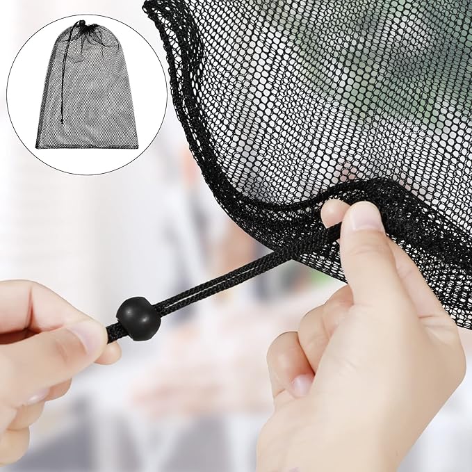 TecUnite 10 Pcs Mesh Bags Drawstring Laundry Bags Large Nylon Mesh Gift Dishwasher Bag with Sliding Drawstring for Kitchen Jewelry Gifts Wedding Favor Home(12 x 16 Inch,Black)
