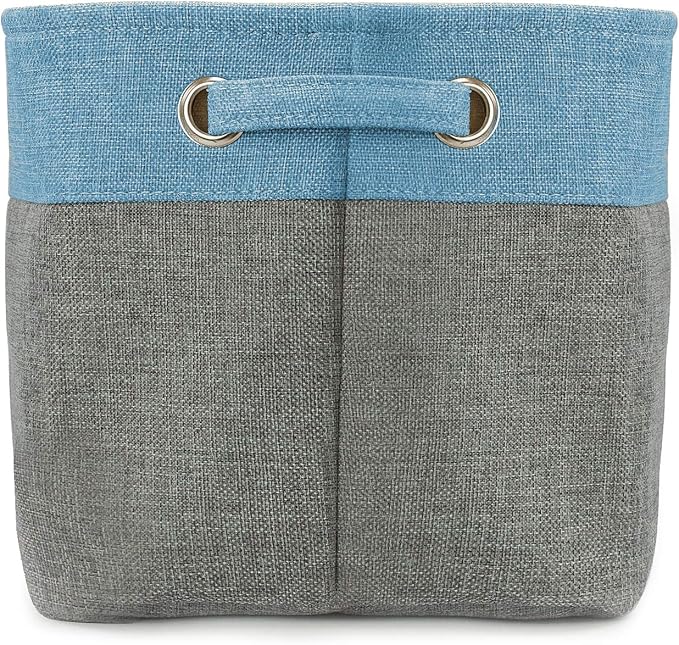 Sorbus Cubby Storage Organizer 15 Inch - Big Sturdy Collapsible Storage Bins with Dual Handles - Foldable Baskets for Organizing - Decorative Storage Bins for Shelves at Home & Office - 3 Pack| Aqua