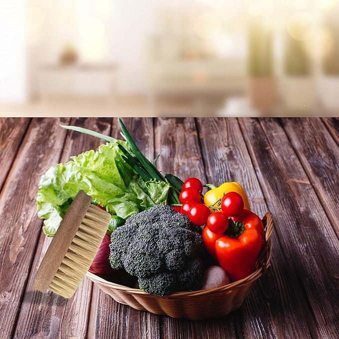 Vegetable Brush - Made from All Natural Bamboo and Palm Fibers - Scrub and Clean Carrots, Potatoes, Corn, Beets etc. (Single Pack)