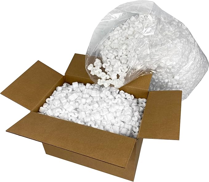 Packing Peanuts 3.5 cu. ft. (22.5 Gallons) S Shaped, Cushioning (1-Pack, White), Packing Peanuts For Shipping, Moving, Storage & Packing