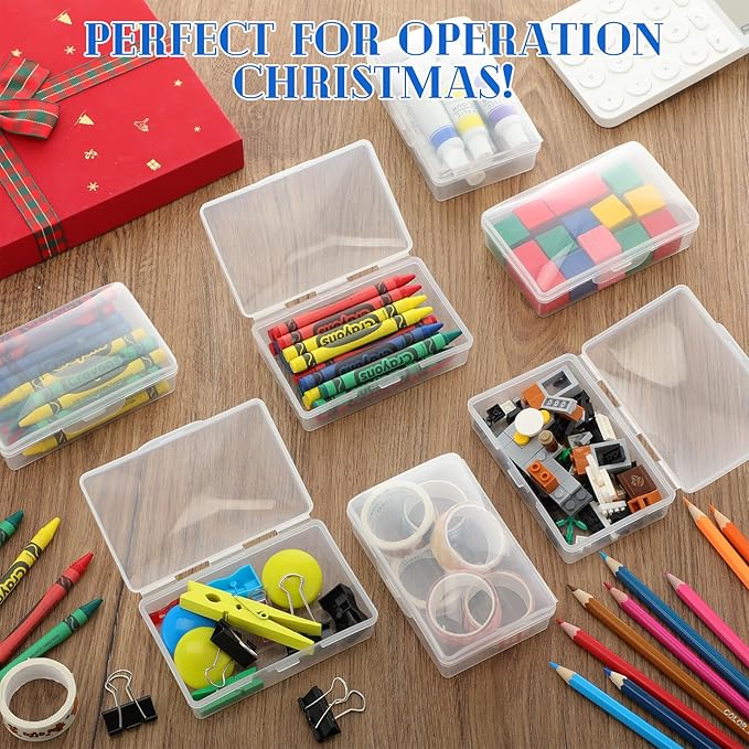 48 Pcs Travel Soap Container Portable Plastic Soap Boxes Bulk with Lid Homeless Donations Bulk Gym Shower Tour Groups Hotel Outdoor Camping (Clear)