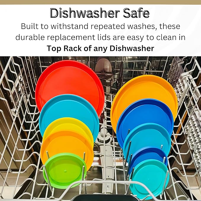 1, 2, 4 & 7 Cup Red, Spring Green, Purple, Pink Replacement Lids/Covers for Pyrex, Anchor Hocking & KlareWare Storage Bowls *Lids Only Glass Container Not Included* (8 Pack *Two of Each Size*)