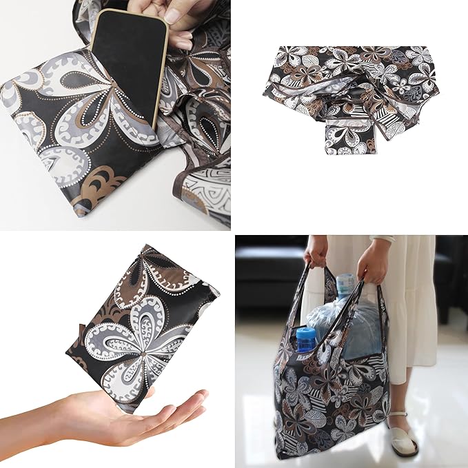 2 Piece Reusable Shopping Bags,foldable shopping bag,60-Pound Capacity,Machine Washable,One Large and One Small