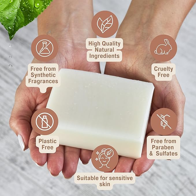 All Natural Rosemary Soap (Pack of 4) | Natural Soap for Women and Men for Body, Face, and Hands | Coconut & Almond Oils with Shea Butter & Premium Essential Oils