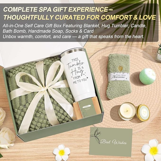 Self Care Gifts for Women, Get Well Soon Gift Baskets, Spa Care Package Thinking of You Relaxation Wellness Gift Set, Christmas Gifts for Mom Grandma Wife Friends Sister
