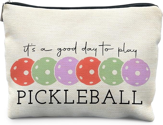 Pickleball Gifts for Women, Pickleball Makeup Bag for Women, It's a Good Day to Play Pickleball Cosmetic Bag Toiletry Bag, Gifts for Pickleball Lovers, Pickleball Stuff(red)