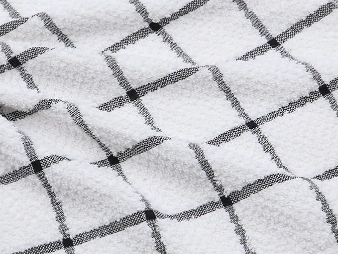 Cleaning Rags Cleaning Cloths for Cleaning House, Cotton Dish Cloths Dish Rags for Washing Dishes, Set of 8, Light and Soft Terry Kitchen Washcloths Kitchen Rags,12 Inch x 12 Inch (Grey Set)