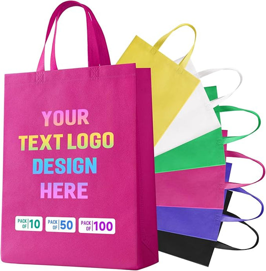 Custom Tote Bags with Your Logo, Personalized Reusable Shopping Bags for Shopping Business