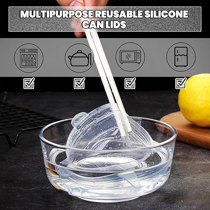 6pcs Silicone Stretch Lids – Reusable Food Covers for Bowls, Cups, Jars, and Containers – Durable, Expandable, Airtight Seal to Keep Food Fresh and Reduce Waste