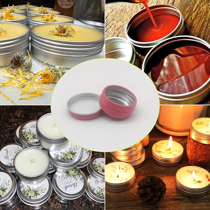 10ml Aluminum Tin Jar, Refillable Makeup Containers 10g Aluminum Screw up Lid Small Round Container Bottle for Cosmetics, Lip Balm, Cream, Toner, Eyeshadow, Candle, Tea, Beads, 24 Pack Tins