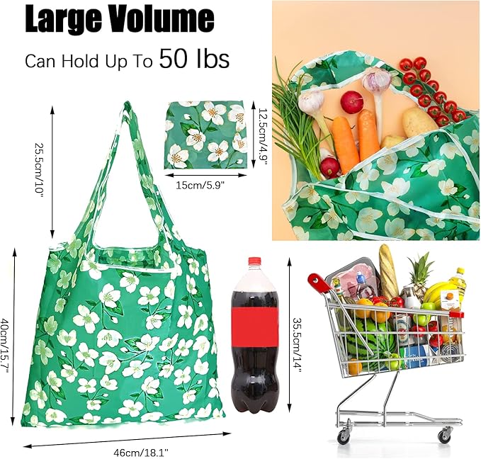 RUIPBOTE12 Pack Reusable Grocery Bag, Foldable Shopping Bag, Large Capacity Gift Tote Bag, Storage Bag for Groceries