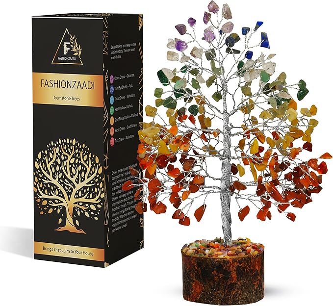 FASHIONZAADI Seven Chakra Crystal Tree Birthday Gifts for Women, Healing Crystal Tree of Life Sister Gifts Room & Home Decor Gift for Mom Her Positive Energy New Home House Warming Gift Women Unique