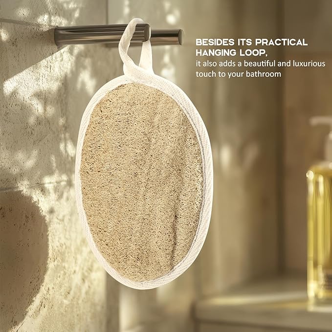 Natural Loofah Sponges, FSC Certified and PETA Approved Shower Loofah Sponge, 3 Pack