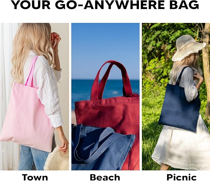 100% Cotton Tote Bag – Whosale Reusable Canvas Shopper for Events, Craft, Gift, Grocery, Promo Use