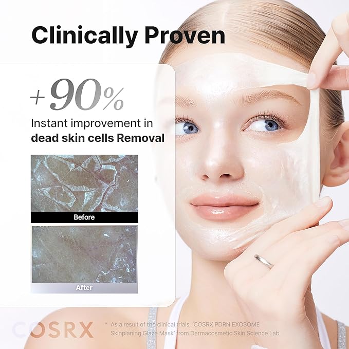 COSRX PDRN Exosome Skinplaning Glaze Mask for Face with Salmon DNA PDRN & Exosome, Overnight Wrapping Mask for Glass Skin, 1.69 fl. Oz, Korean Skin Care