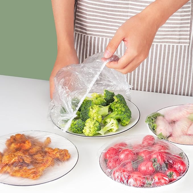 Fresh Keeping Bags, 300pcs Food Covers, Reusable Elastic Food Storage Covers, Plastic Sealing Elastic Stretch Adjustable Bowl Lids, Universal Kitchen Wrap Seal Bags