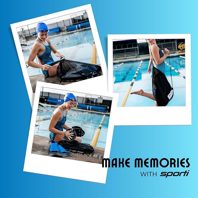 Sporti Swimming Equipment Bags, Mesh Drawstring Backpack,Swim Bag for Swimmers,Mesh Backpack for Beach