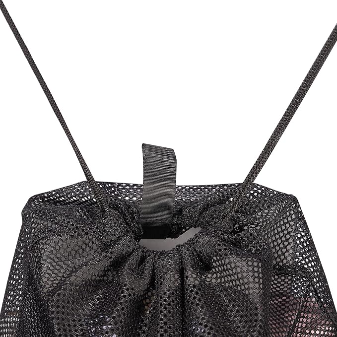 HAOGUAGUA 2-PACK Mesh Drawstring Bag, Mesh String Bag for Gym Laundry Seashell and Beach finds, Mushroom Hunting Bag