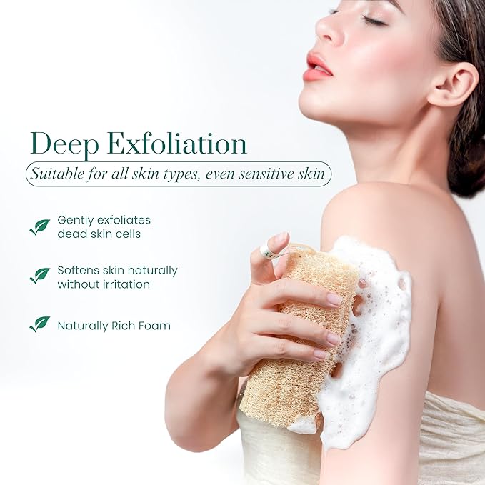 5‑Pack (6") Natural Loofah Sponge, Exfoliating Body Scrubber for Shower, Luffa Sponge, Bath & Kitchen – Plant-Based