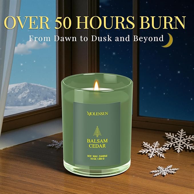 Winter Candles Gift Set, 3 Pack Total 30oz Soy Scented Candles – Balsam Cedar, Whisper Winter & Cranberry Hoarfrost – Luxury Gift Box, Christmas & Holiday Gifts for Women & Men, Non-Toxic Clean Burn
