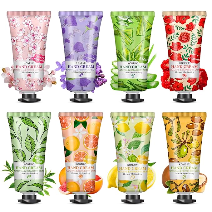 8 Pack Hand Cream Set, Stocking Stuffers for Women, Wedding Favors, Bulk Hand Lotion Travel Size for Dry Cracked Hands, Moisturizing Hand Cream for Thank You Gifts and Christmas Gifts