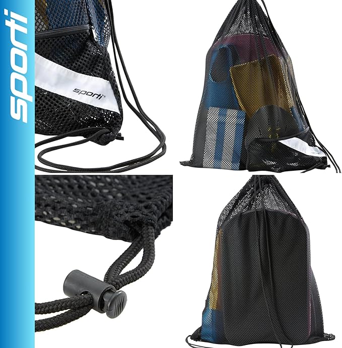 Sporti Swimming Equipment Bags, Mesh Drawstring Backpack,Swim Bag for Swimmers,Mesh Backpack for Beach
