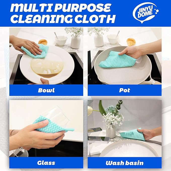 Handi Wipes Reusable Cloths, Green Disposable Kitchen Cleaning Towel Roll, Heavy Duty J Cloth,100 Count