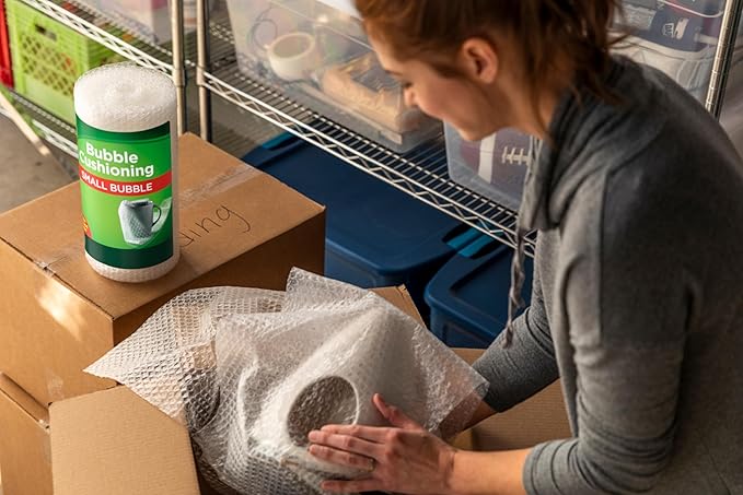 Duck Brand Bubble Wrap Original Protective Packaging, 12 Inches Wide x 30-Feet Long, Single Roll (393251), Clear (Pack of 12)